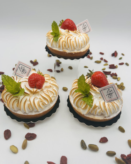Fraise rhubarbe meringuée